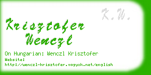 krisztofer wenczl business card